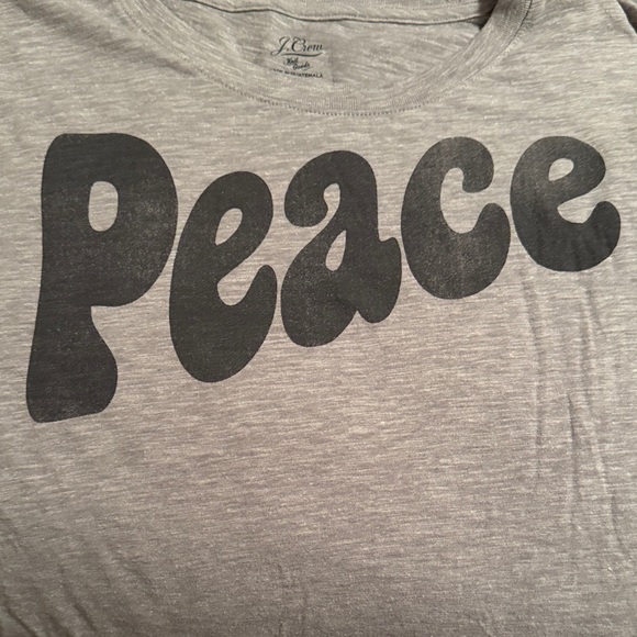 J. Crew Gray Peace Graphic Tee NWT - Picture 4 of 7